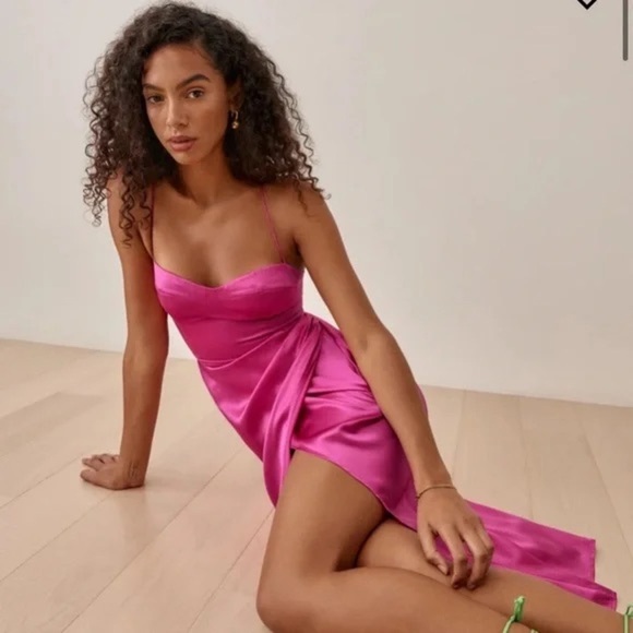 Reformation Pink Silk Dress 💕 - Picture 1 of 8